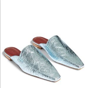 Sies Marjan Metallic Silver Mules